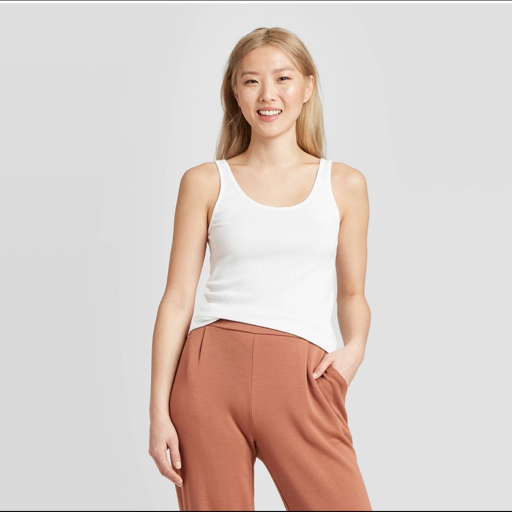 White Slim Fit Tank Top